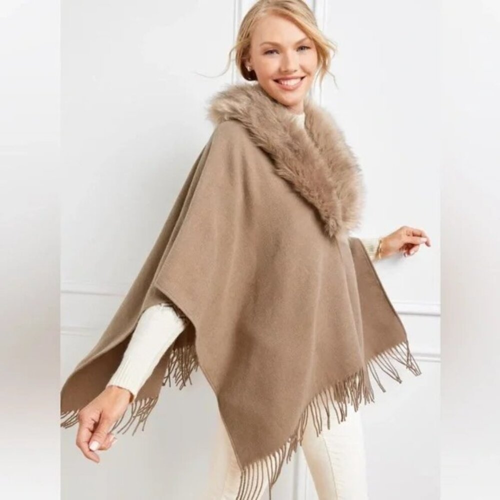 Talbots camel poncho, ruana, or wrap - Size M/L - Brand new w/tags! Rtl $139